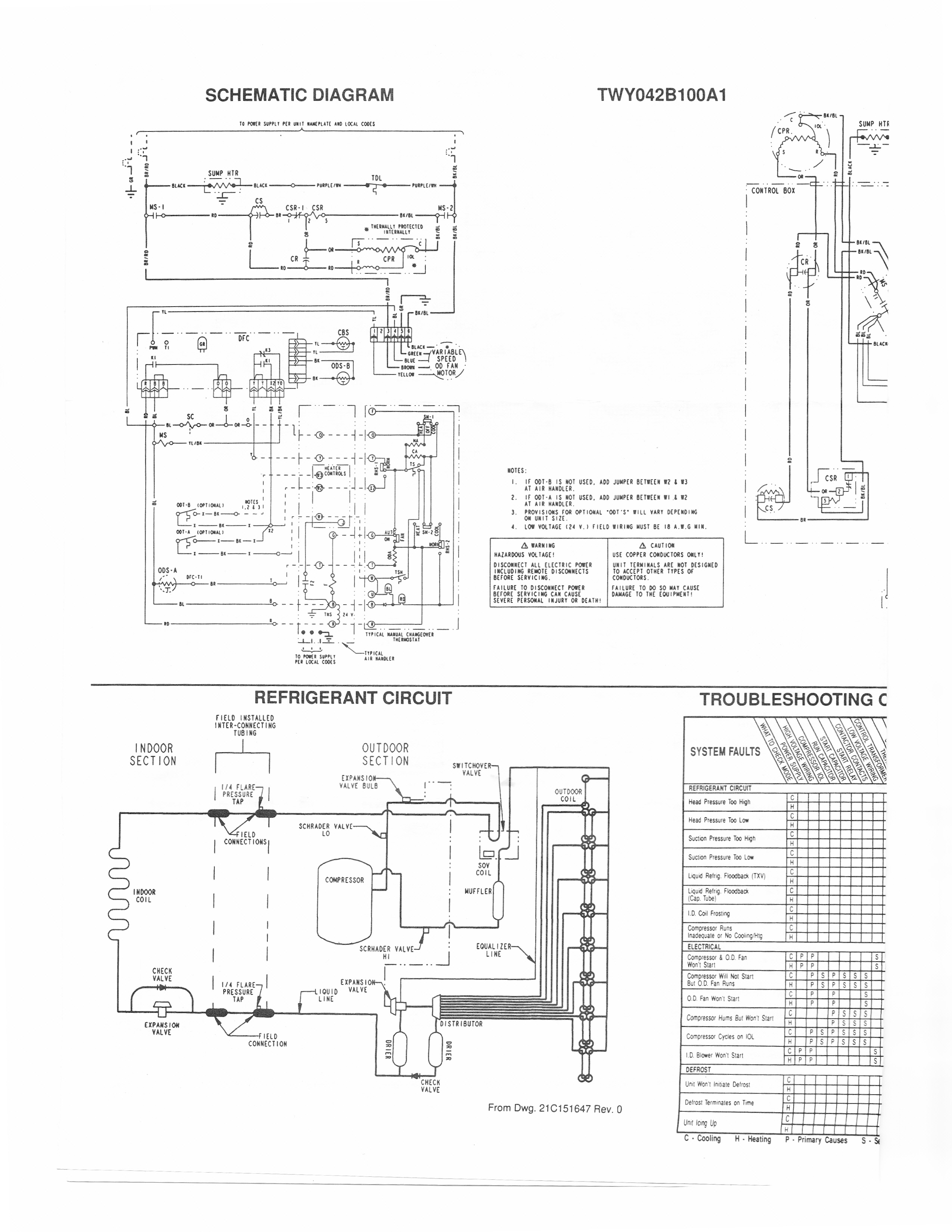 I Have A Trane Xl1400 Heat Pump (Model Twy042B100A1) And The Control - Trane Heat Pump Wiring Diagram