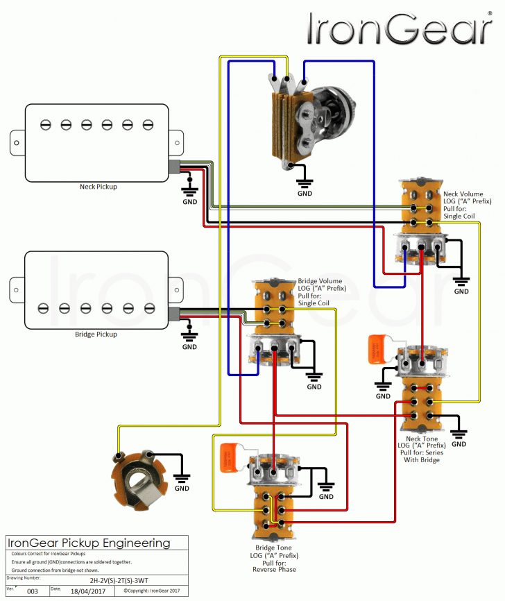 Irongear Pickups - Wiring - Hss Strat Wiring Diagram 1 Volume 2 Tone ...