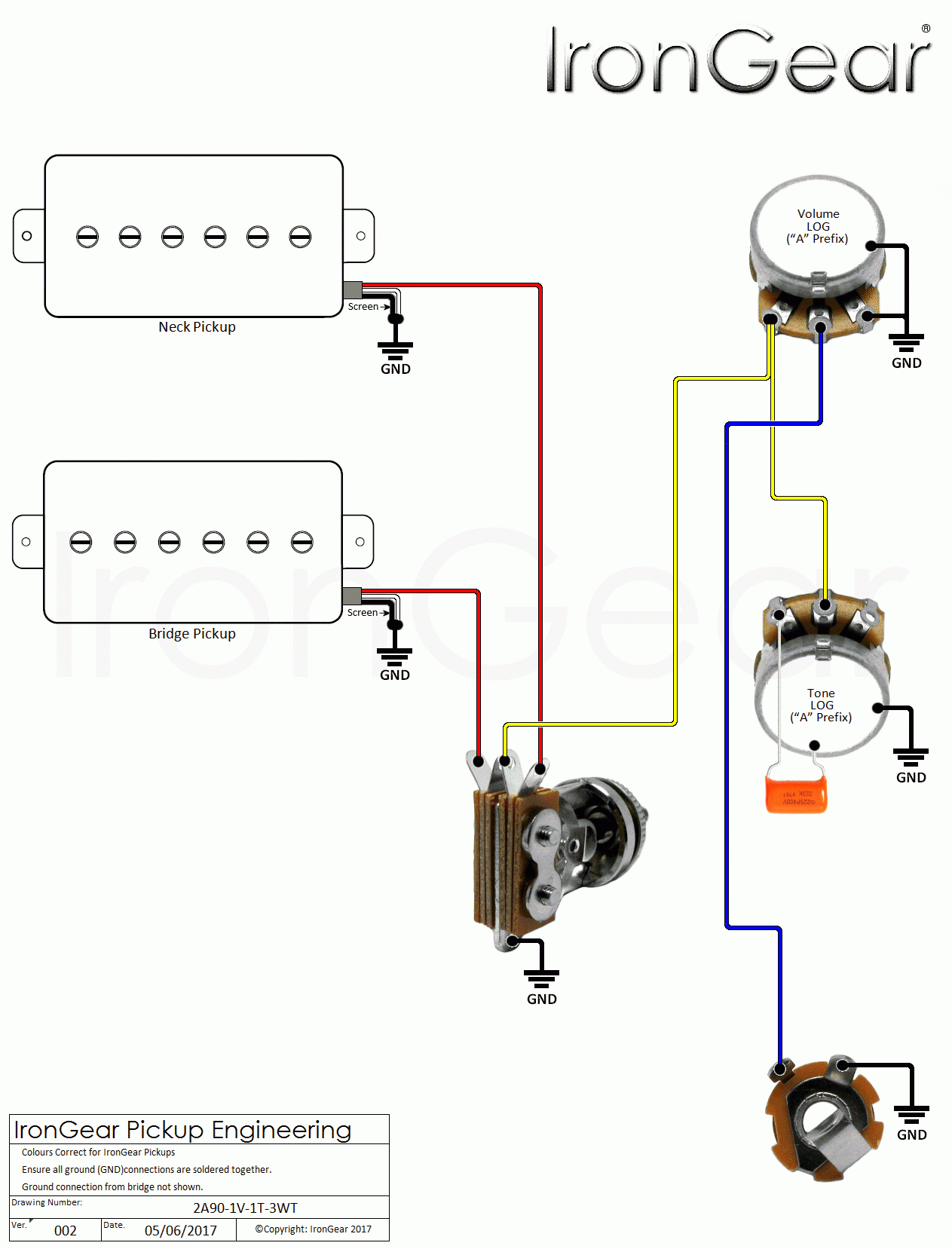 Irongear Pickups - Wiring - Humbucker Wiring Diagram
