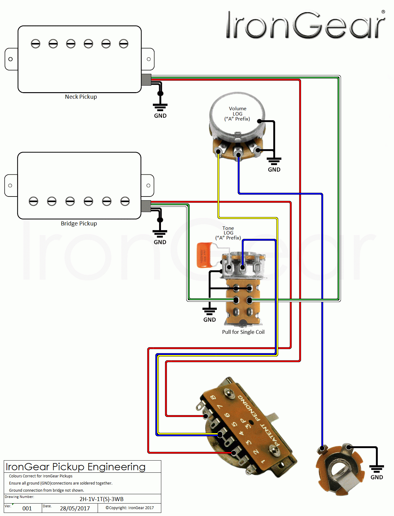 Irongear Pickups - Wiring - Humbucker Wiring Diagram