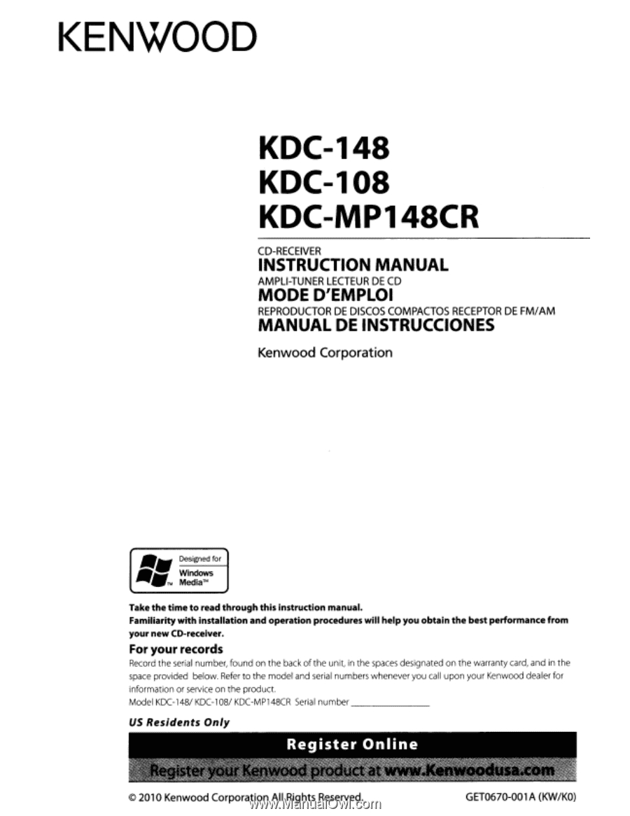 Kenwood Kdc-108 Manual - Kenwood Kdc 108 Wiring Diagram