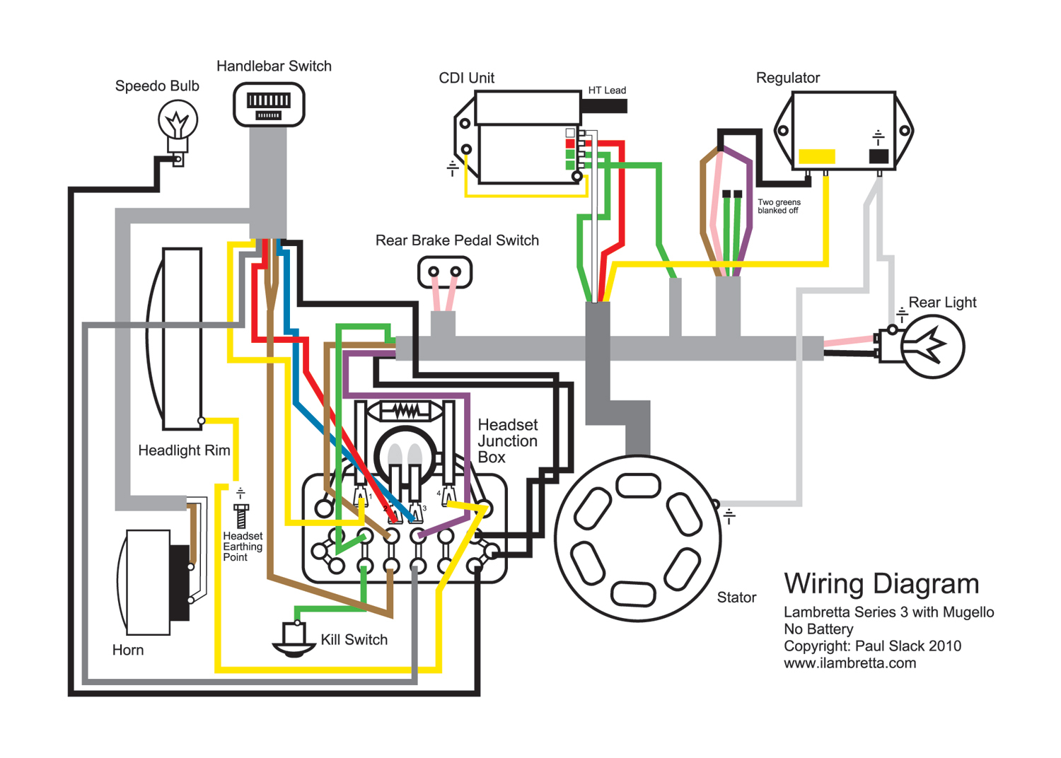 Lambretta Restoration: Wiring Diagram For Mugello 12 Volt Upgrade - 12V Wiring Diagram