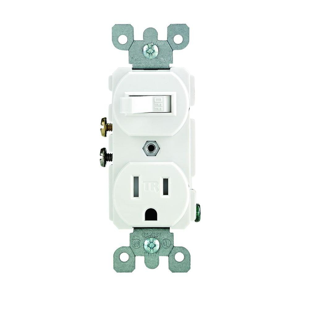 Leviton 15 Amp Tamper-Resistant Combination Switch And Outlet, White - Leviton Switch Outlet Combination Wiring Diagram