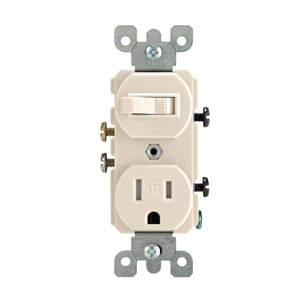 Leviton 15 Amp Tamper-Resistant Combination Switch/outlet, Light - Leviton Combination Switch And Tamper Resistant Outlet Wiring Diagram