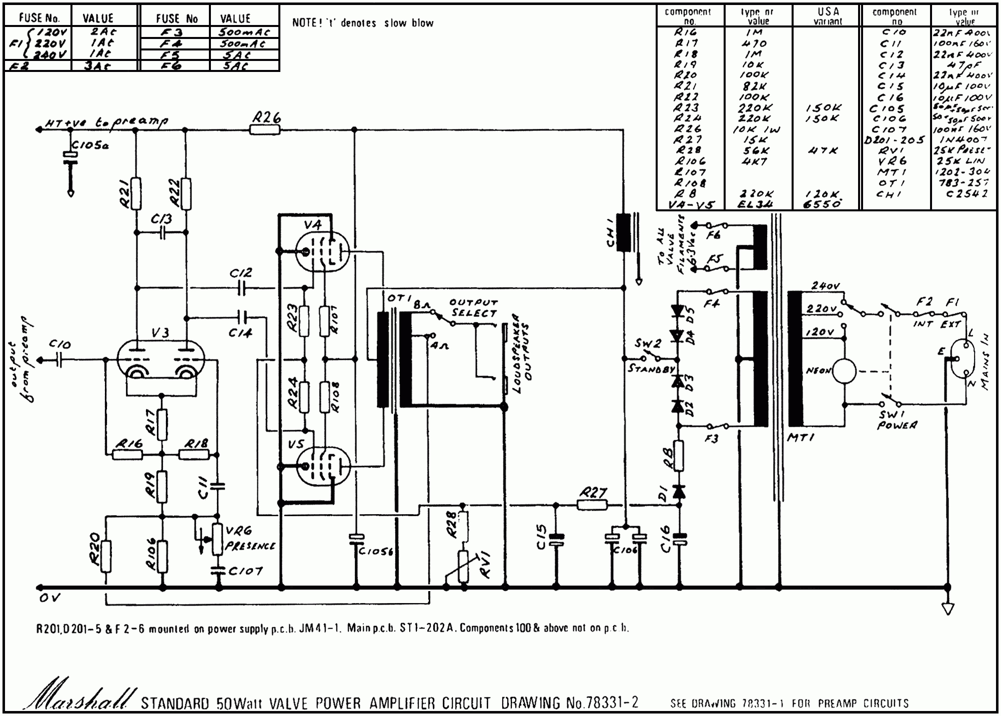 Marshall Schematics - Dsl Wiring Diagram