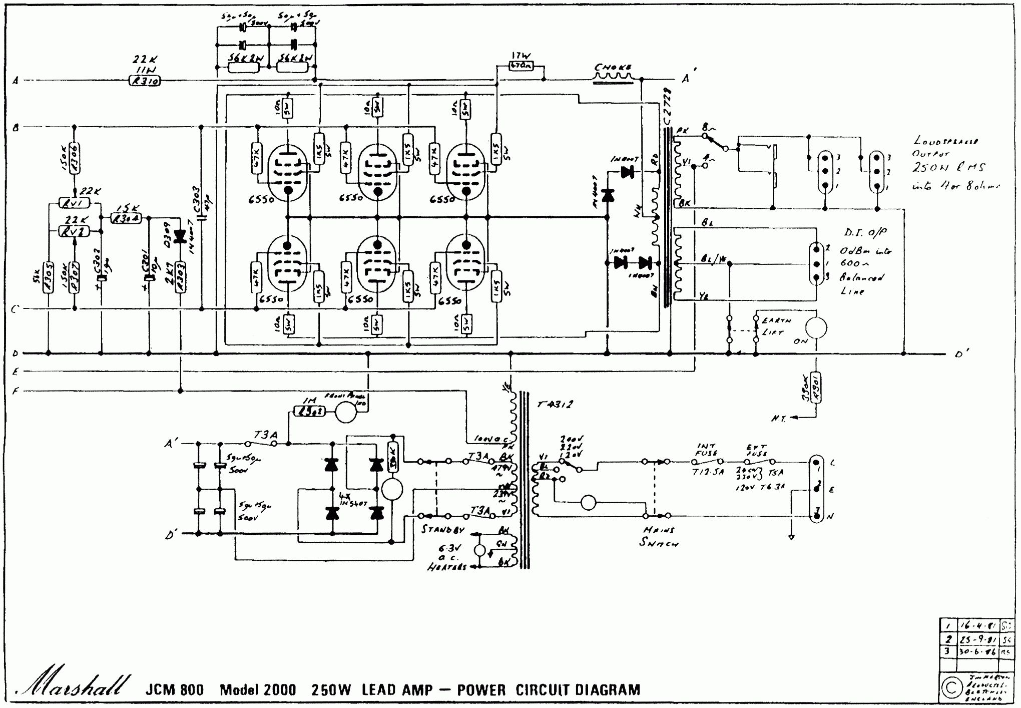 Marshall Schematics - Dsl Wiring Diagram