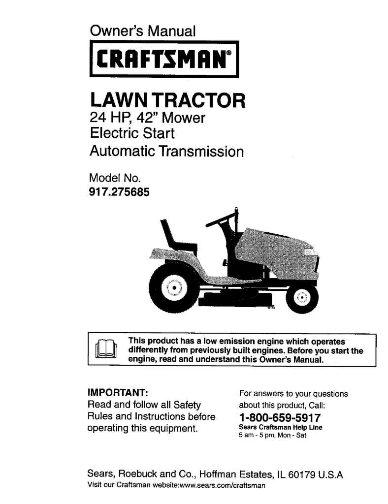 Craftsman Model 917 Wiring Diagram