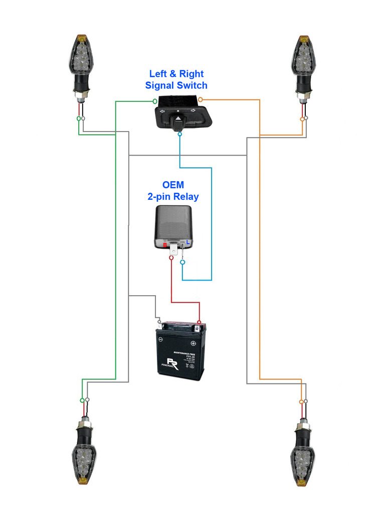 Motorcycle Flasher Relay Wiring Diagram | Wiring Diagram - 2 Pin Flasher Relay Wiring Diagram