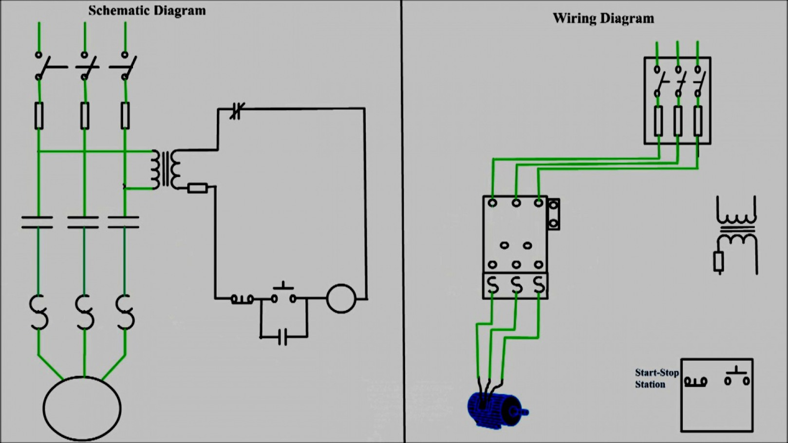 Motor Starter Wiring Diagram Start Stop - Cadician's Blog