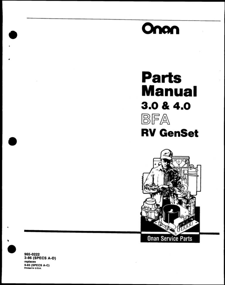 Onan 4.0 Rv Genset Parts