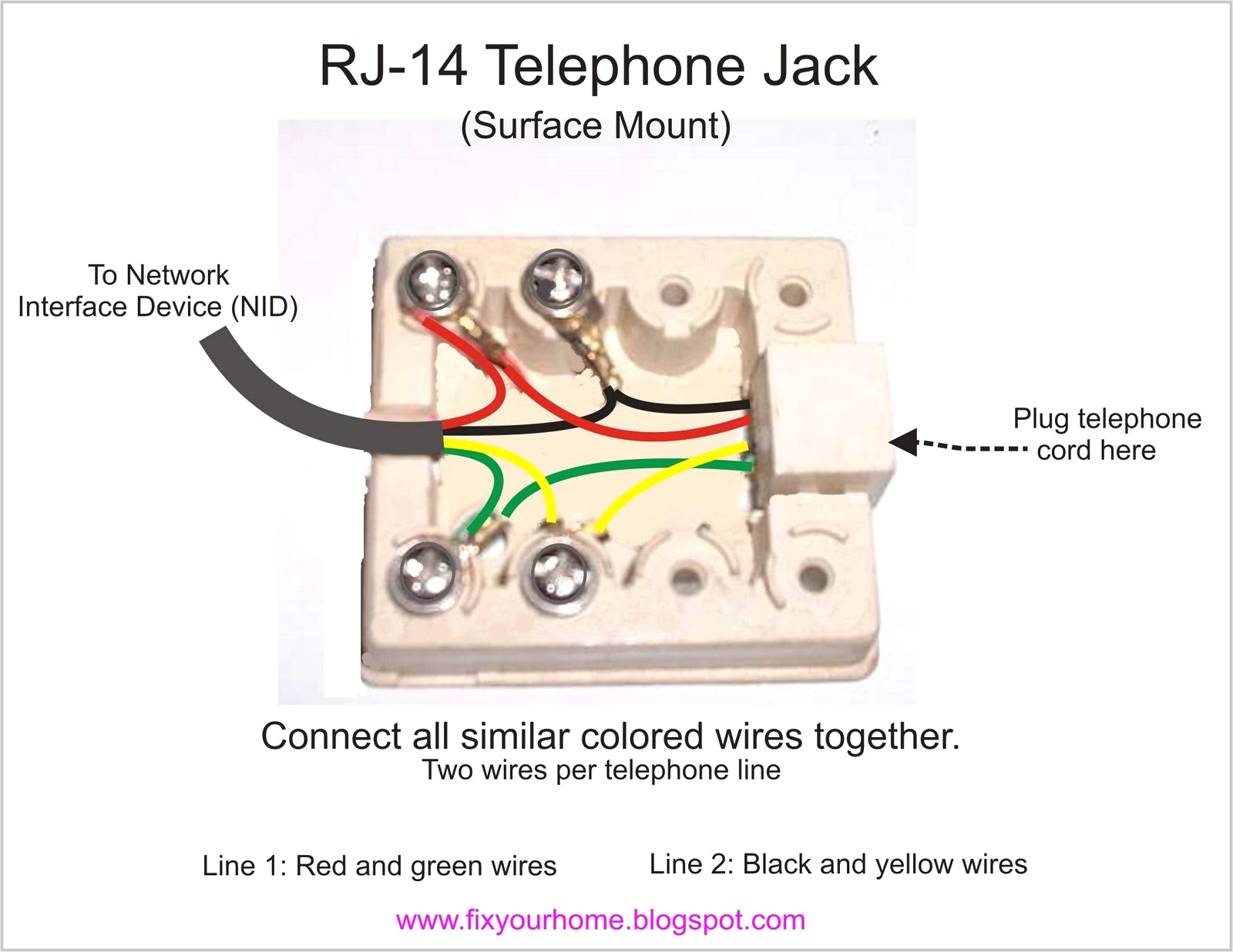 How To Hook Up Phone Jack? - Phone Jack Wiring Diagram | Cadician's Blog