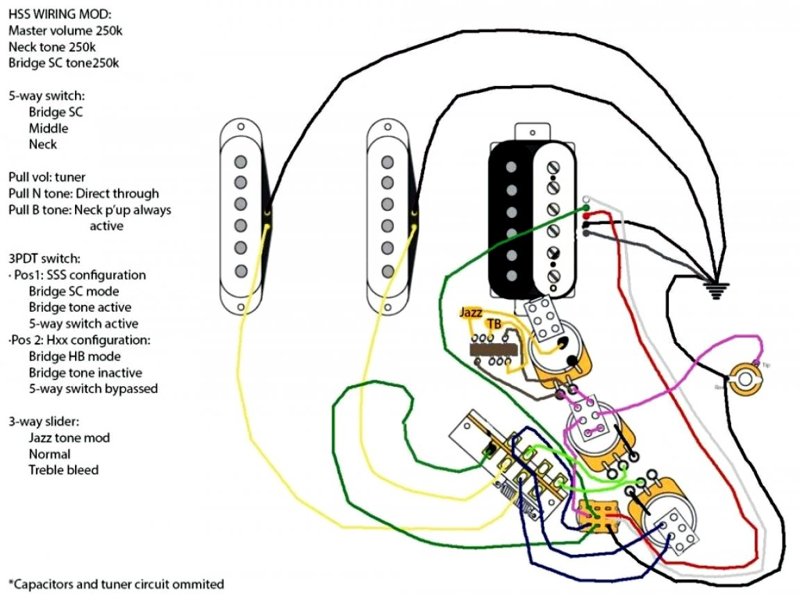 Hss Strat Wiring Diagram For Coil Split Using 3-Way Switch - Hss Wiring Diagram Coil Split ...