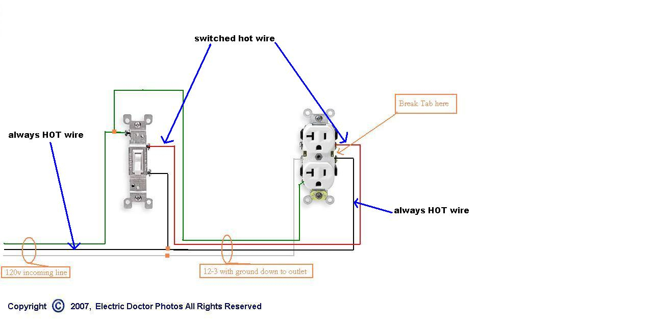 Switched Outlet Wiring Diagram | Wiring Diagram