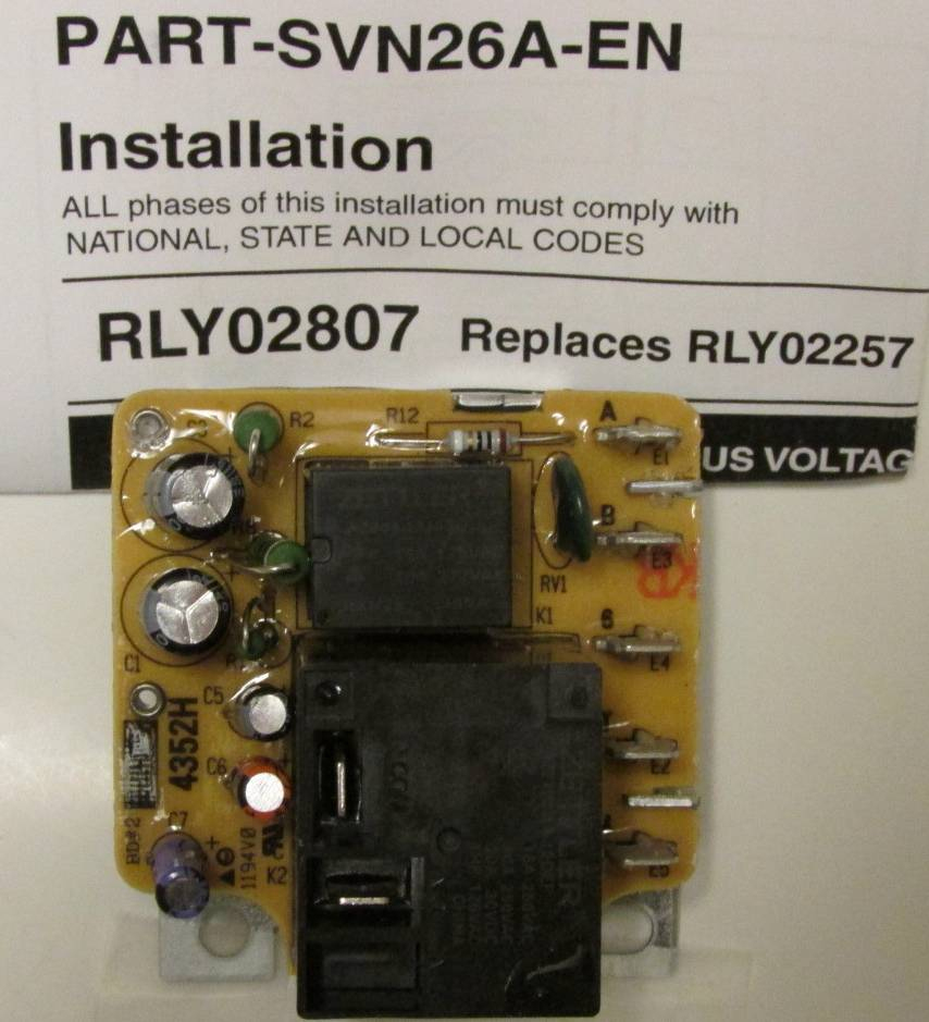 Rly02807 American Standard Trane Air Handler Fan Time Delay Relay - Air Handler Fan Relay Wiring Diagram