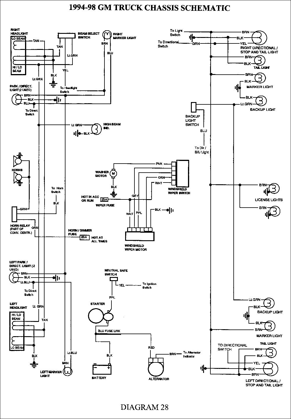 chevy turn signal switch wiring diagram
