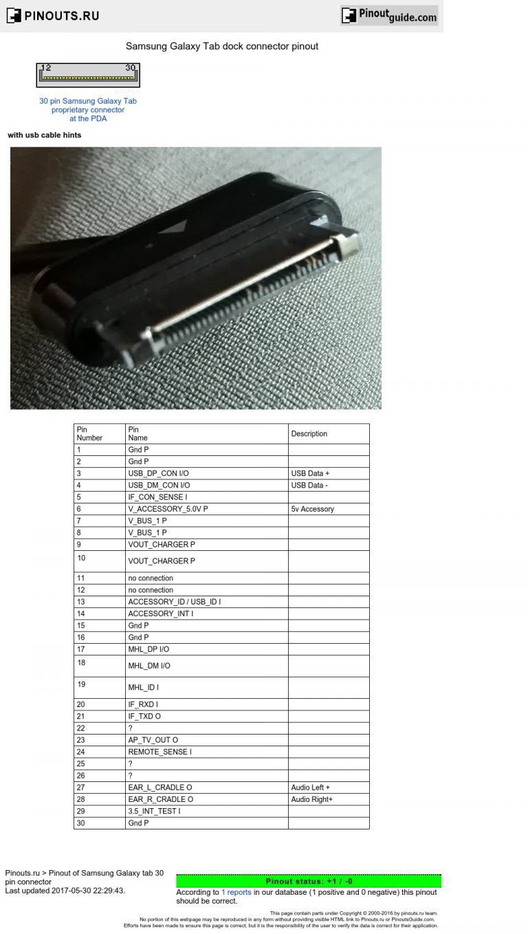 Samsung Galaxy Tab Dock Connector Pinout Diagram Pinoutguide