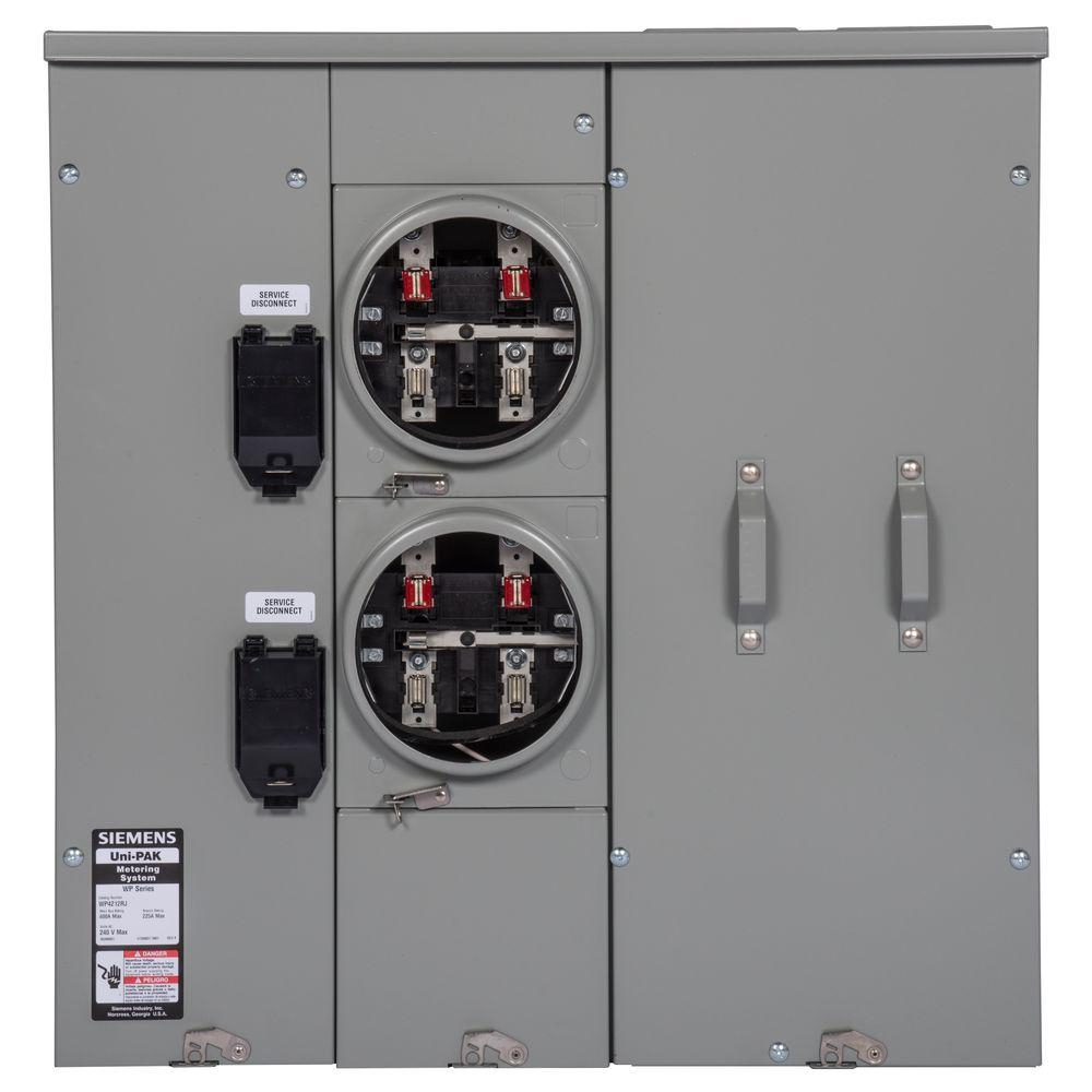 Siemens Uni-Pak 2-Gang 225 Amp Tenant Main Breaker Meter Socket - 200 Amp Meter Base Wiring Diagram