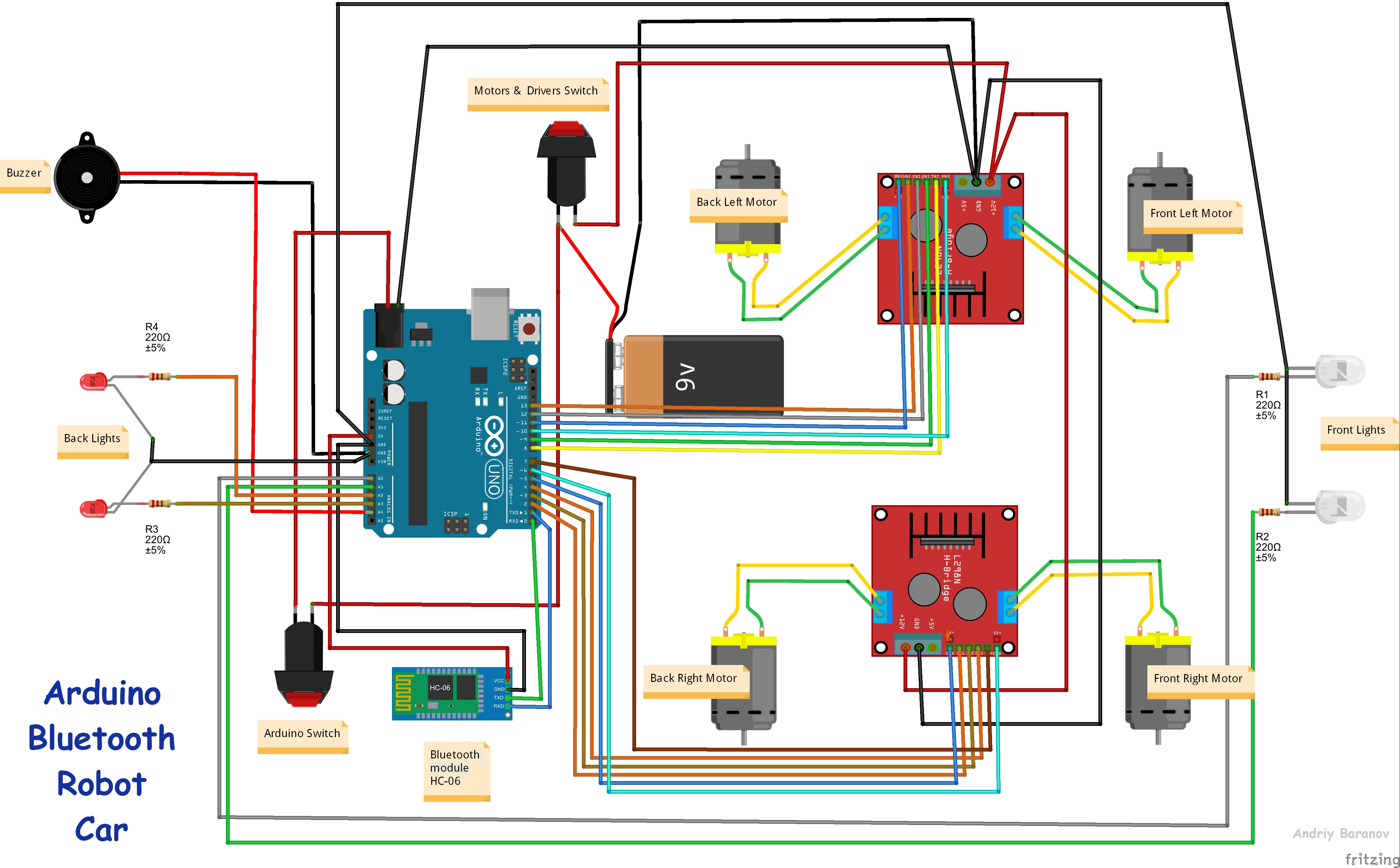Smartphone Controlled Arduino 4Wd Robot Car - Hackster.io - Arduino Wiring Diagram
