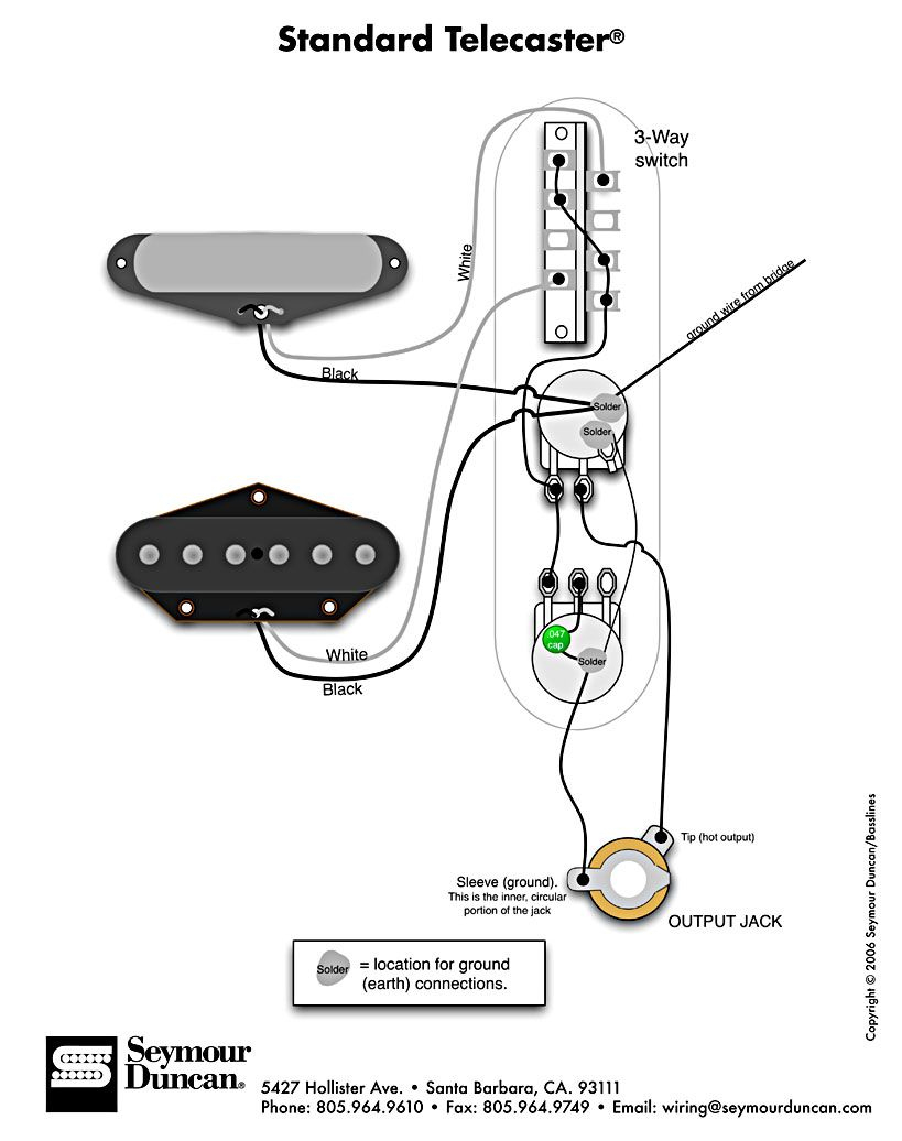 Standard Tele Wiring Diagram | Telecaster Build | Guitar, Fender - Tele Wiring Diagram