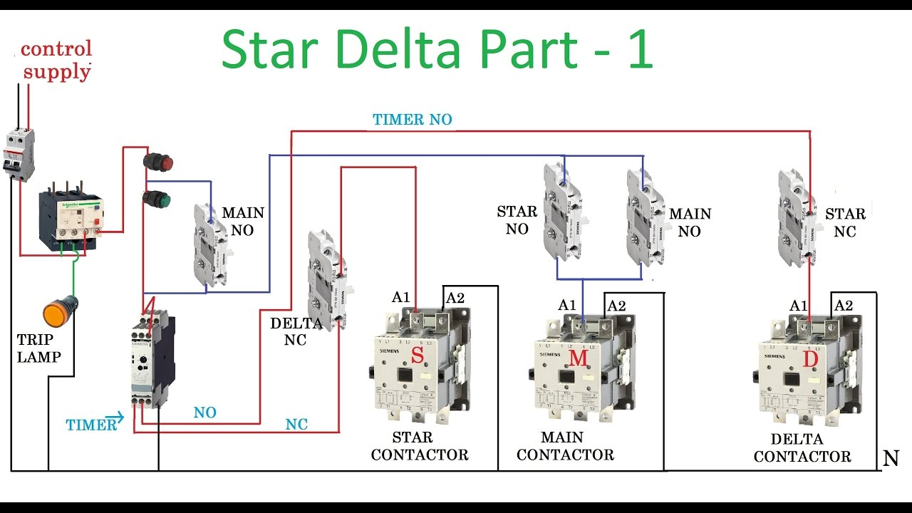 Star Delta Starter - Motor Control With Circuit Diagram In Hindi - Starter Motor Wiring Diagram