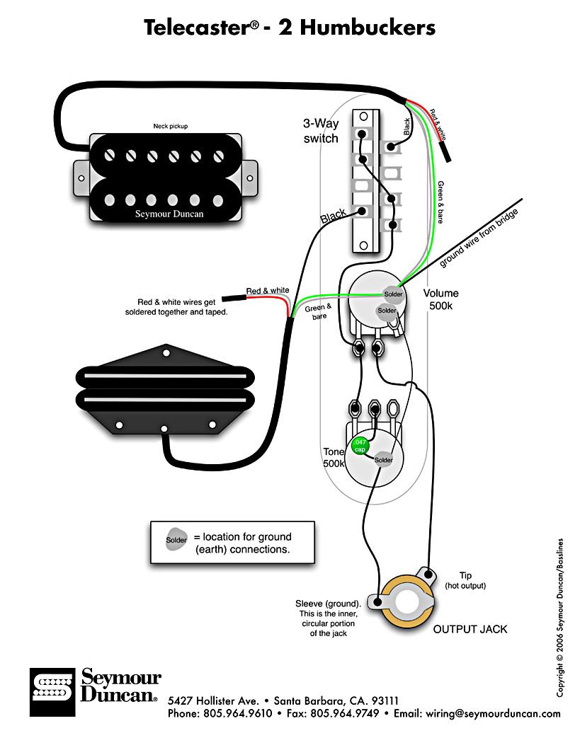 Tele Wiring Diagram With 2 Humbuckers | Telecaster Build | Guitar - Telecaster Wiring Diagram 3 Way