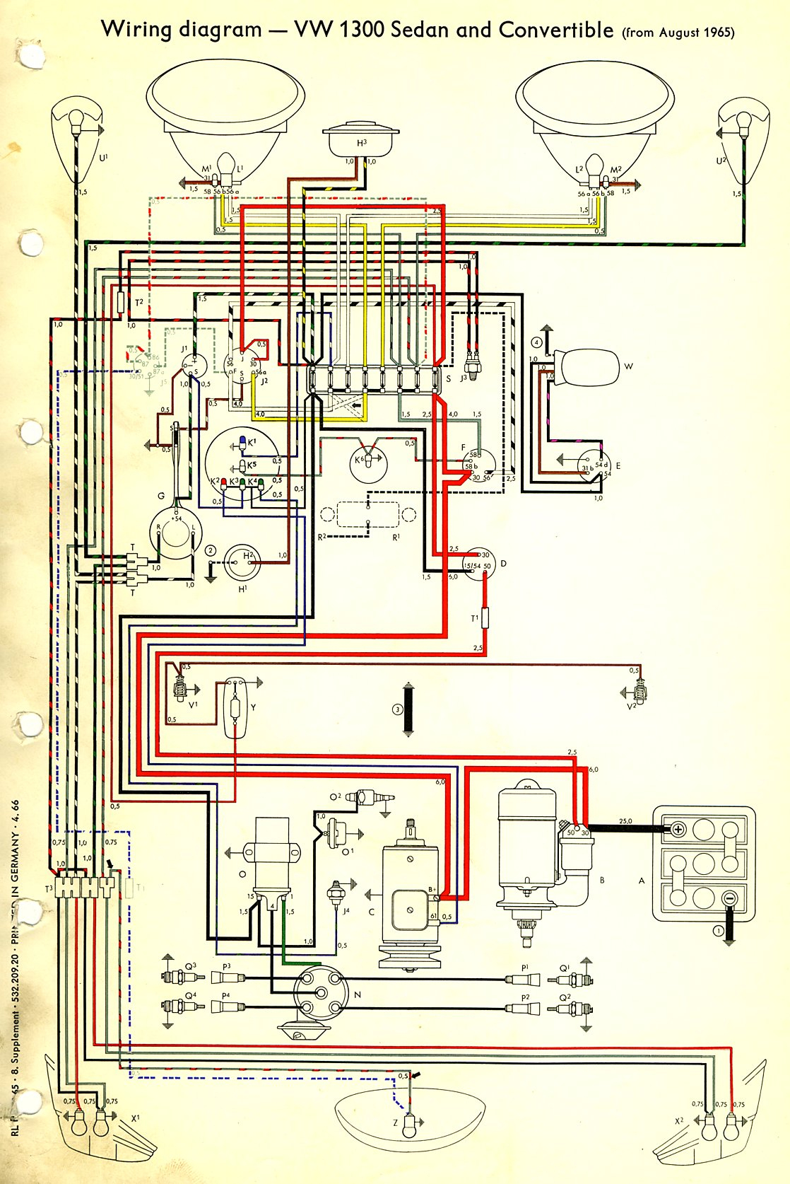 Thesamba :: Type 1 Wiring Diagrams - Vw Wiring Diagram