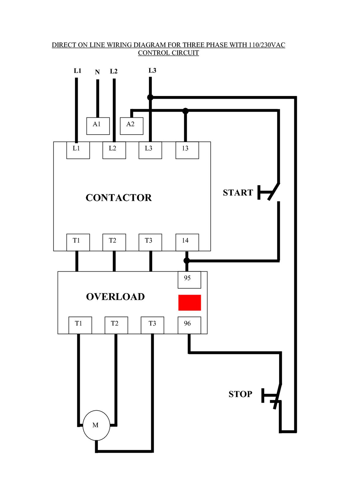 Three Phase Dol Starter Wiring Diagram Component Single Motor - Motor Starter Wiring Diagram