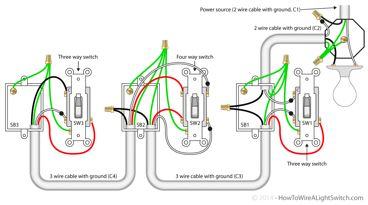 Three Way Switch Wiring Diagram Two Light | Wiring Library - 4-Way Switch Wiring Diagram