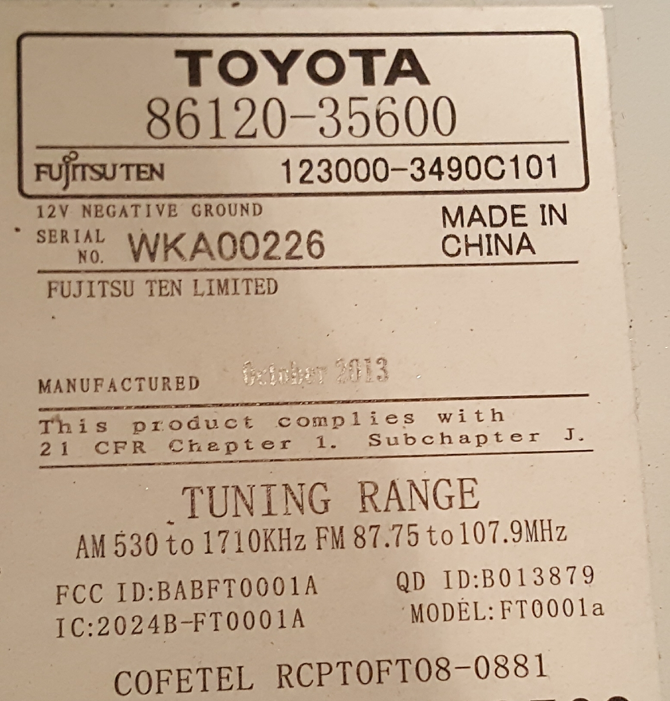 Toyota Fujitsu 86120 14 Wiring Diagram | Wiring Diagram - Toyota 86120 Wiring Diagram