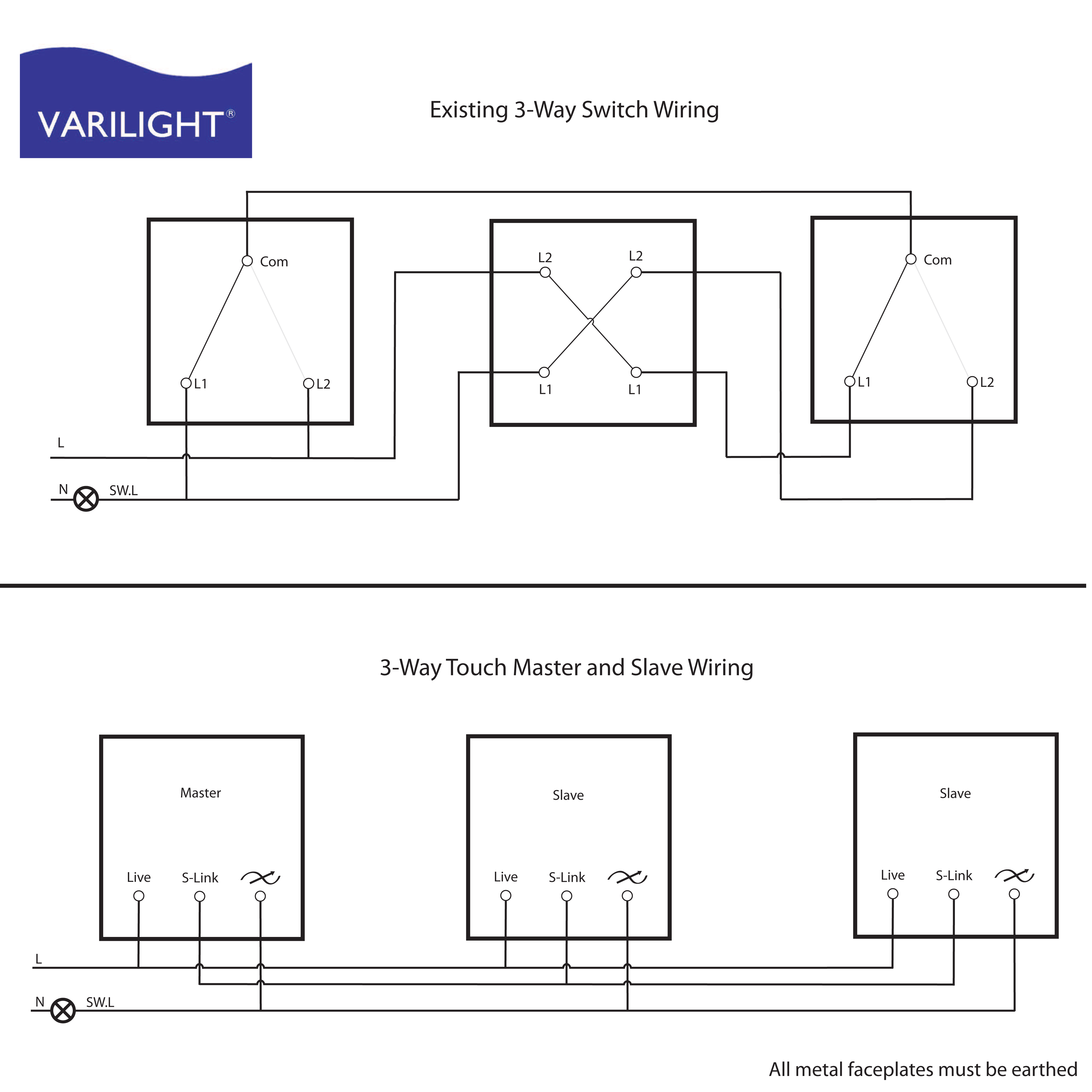 Varilight Wiring Diagrams - 3 Way Switching Wiring Diagram