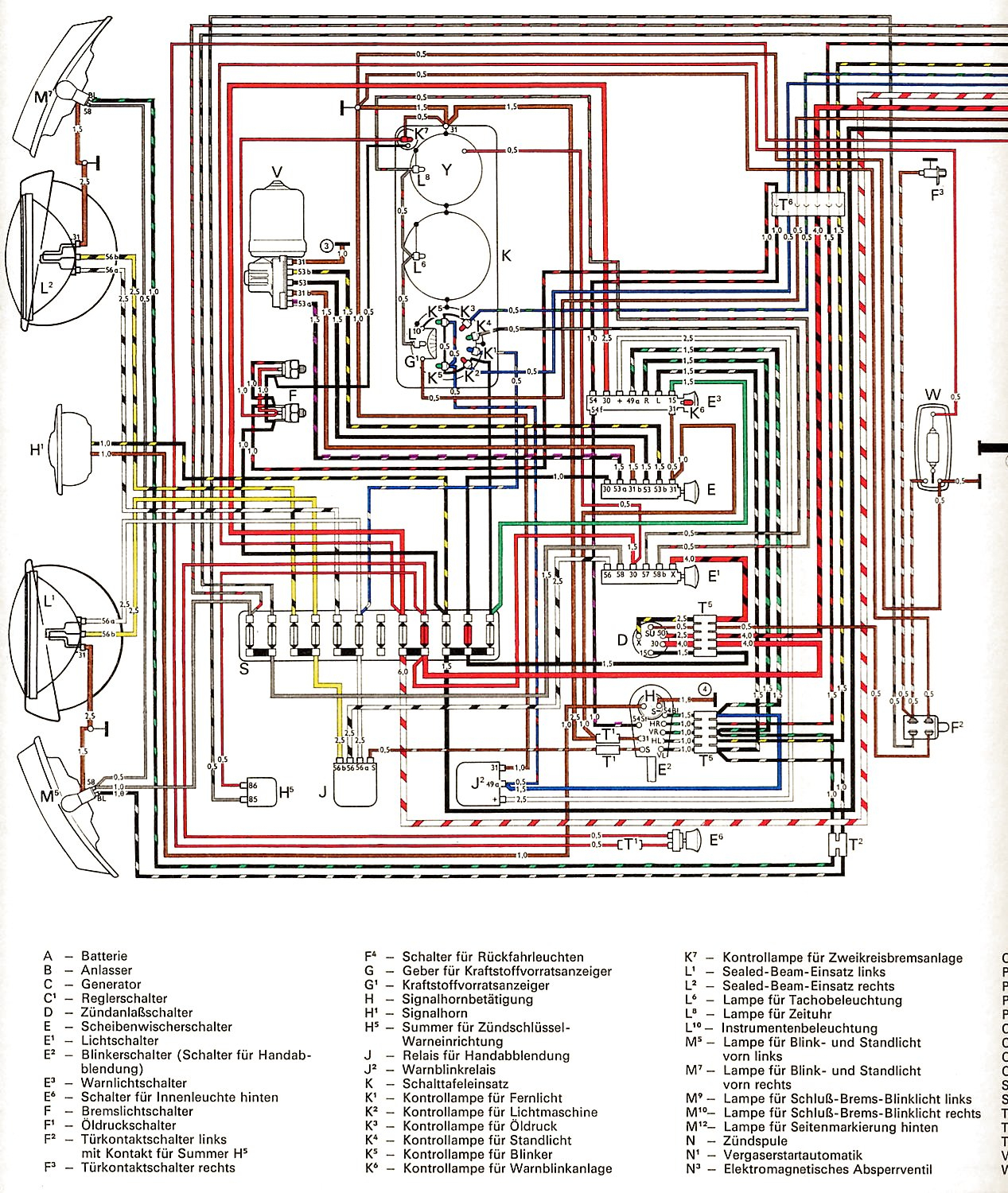Vintagebus - Vw Bus (And Other) Wiring Diagrams - Vw Wiring Diagram