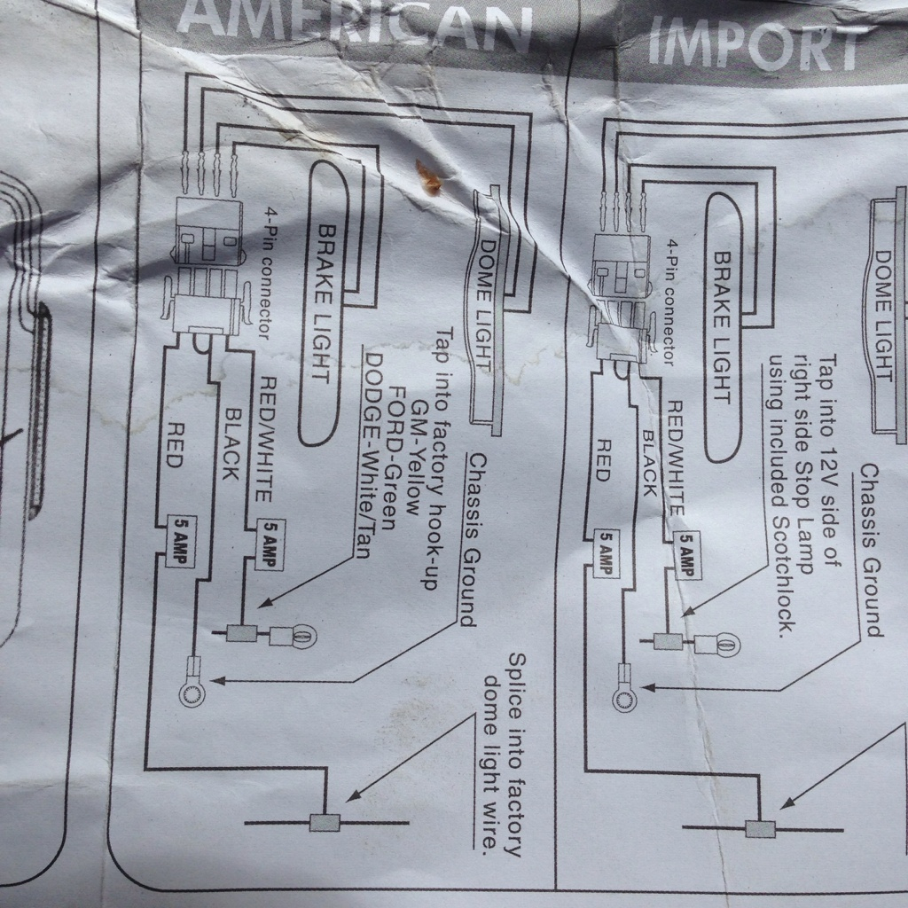 Wiring A Canopy 3Rd Brake Light/dome - Third Brake Light Wiring Diagram