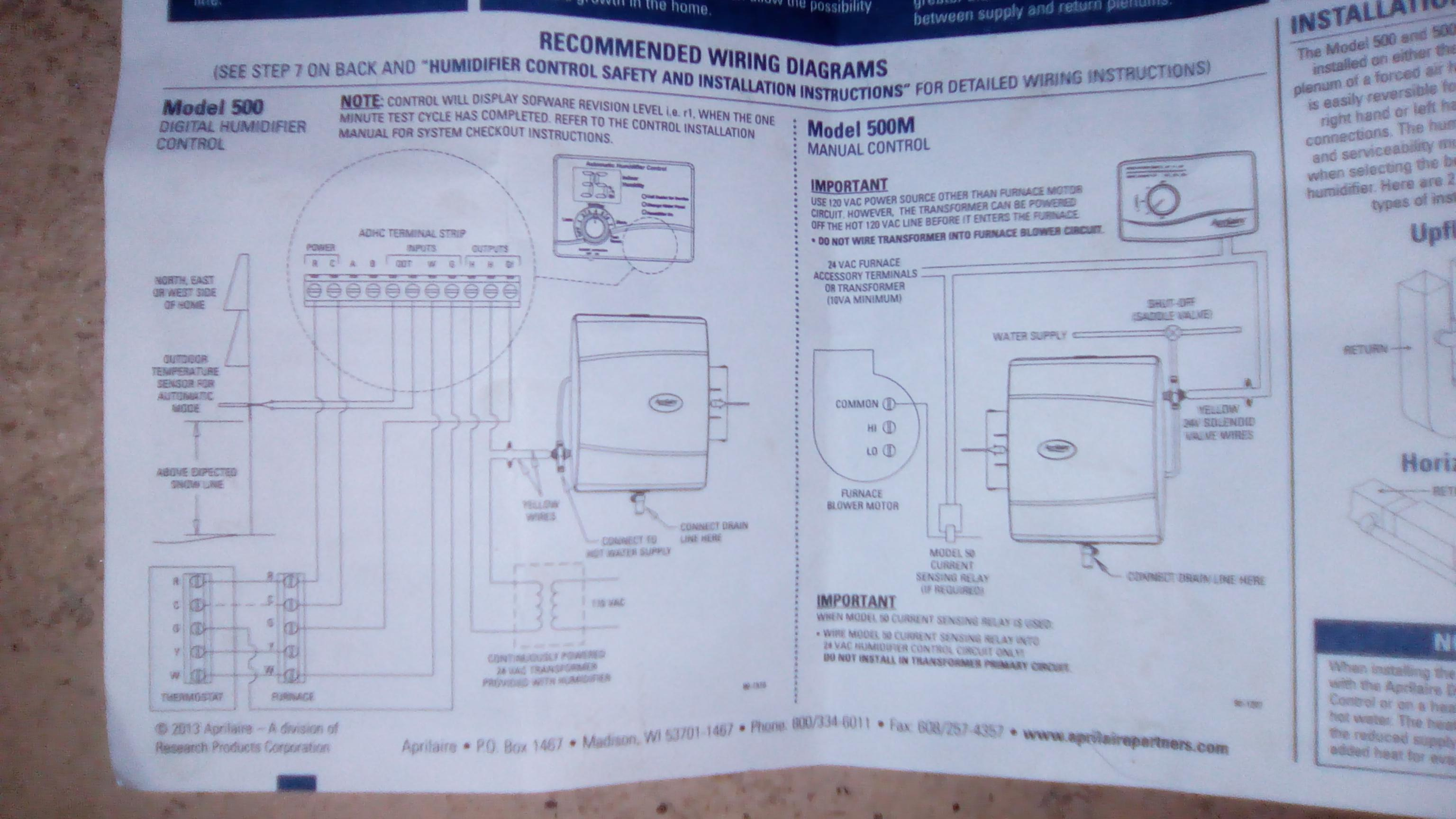 Wiring Aprilaire Humidifier 500 Automatic - Wiring Diagrams Hubs - Aprilaire Humidifier Wiring Diagram
