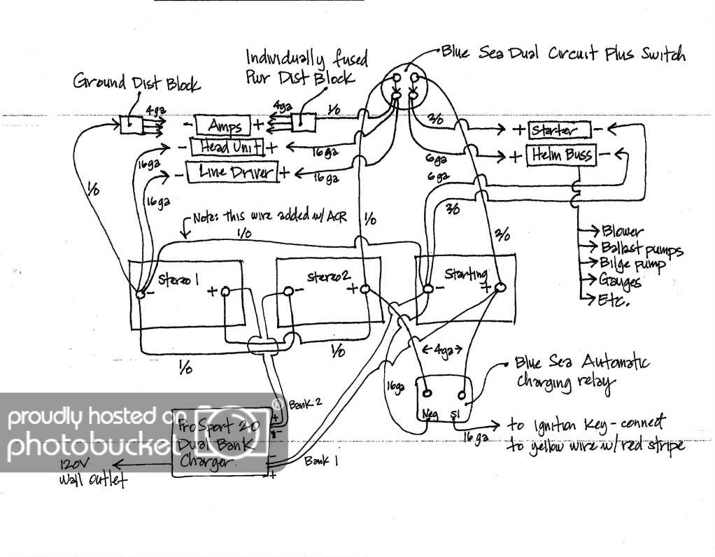 Wiring Diagram For Blue Sea Add A Battery (Switch + Acr Combo) - 2 Bank Battery Charger Wiring Diagram