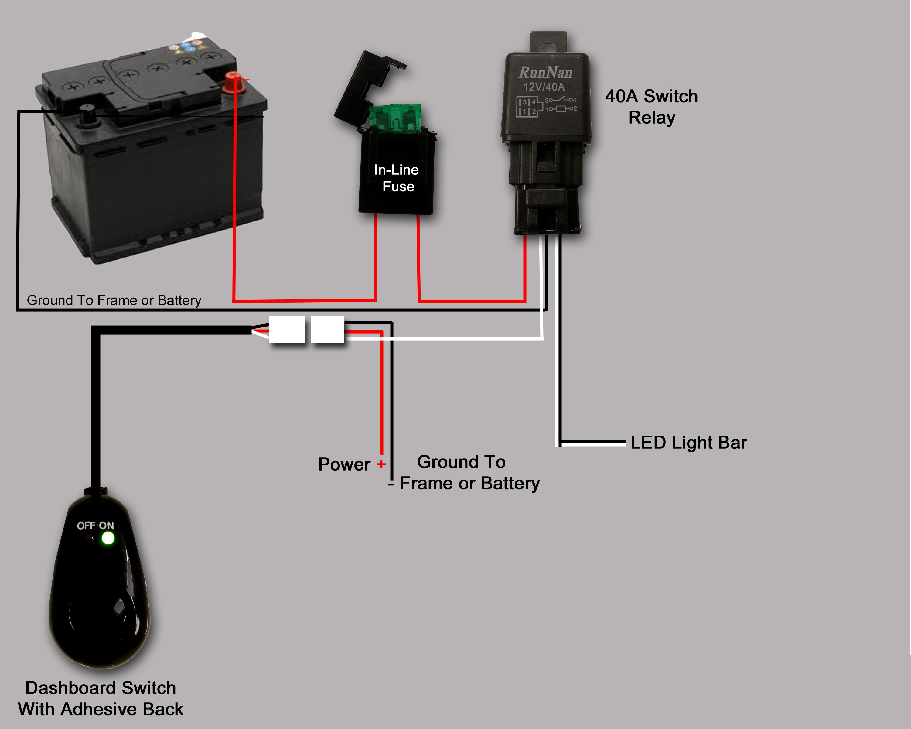 Wiring Led Lightbar - Help A Newbie - Patrol 4X4 - Nissan Patrol Forum - Light Bar Wiring Diagram