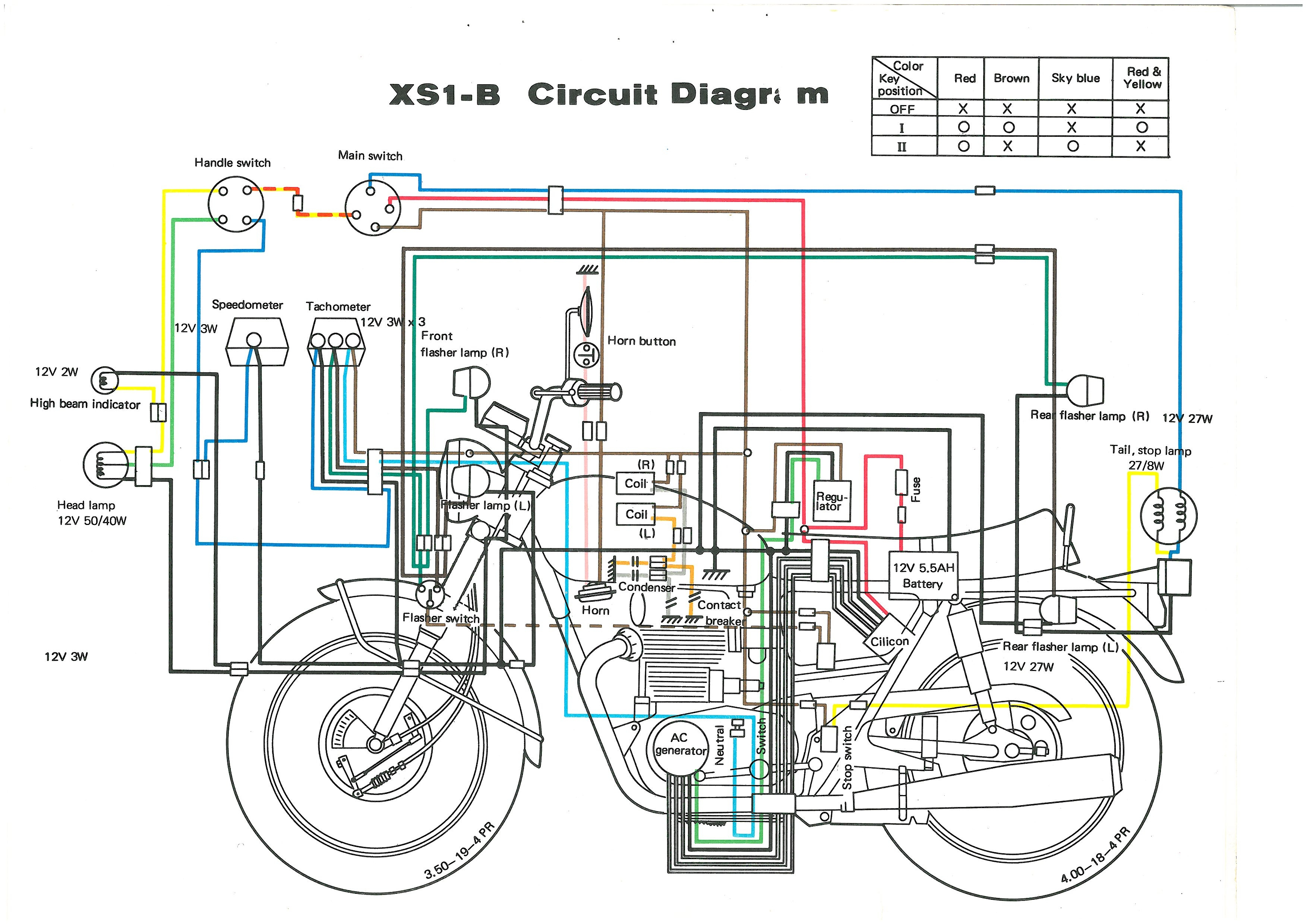 Xs650: 71 Xs1B Wiring Diagram | Thexscafe - Xs650 Wiring Diagram