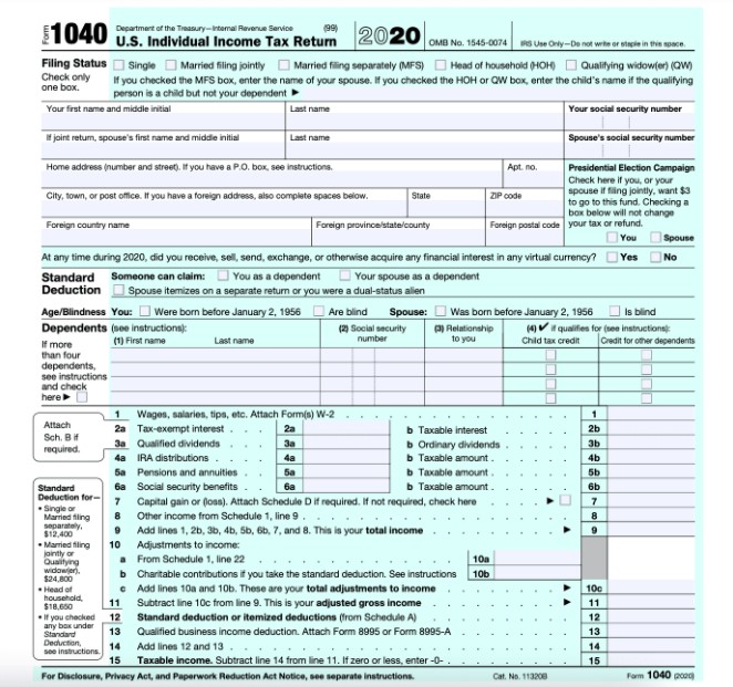 IRS Tax Form How To Fill In The Right Boxes Online